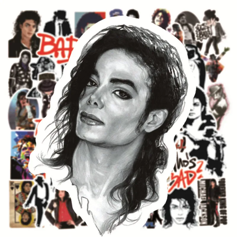 50Pcs Rock King Michael Jackson Graffiti Stickers For Water Cup Luggage Notebook Laptop Fridge DIY Decoration