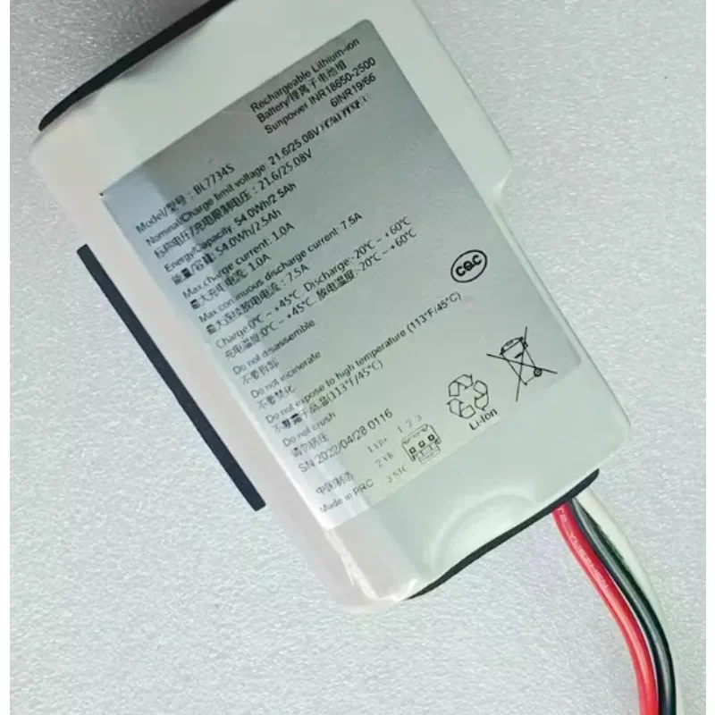 Vacuum Battery INR18650C25 BL7734 for Philips SpeedPro FC6726/01 FC6725/01 FC6722/01 FC6723/01 FC6721/01 FC6721 21.6V 2500mAh