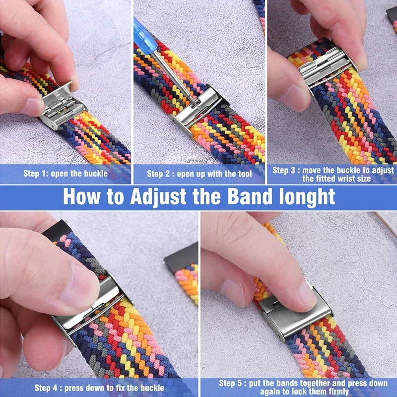 Braided Band For Amazfit GTS 4/2/2e/3/GTS2 Mini/GTR/4/3/Pro/GTR2/47mm/stratos 20mm/22mm Elastic Nylon Bracelet Amazfit bip strap