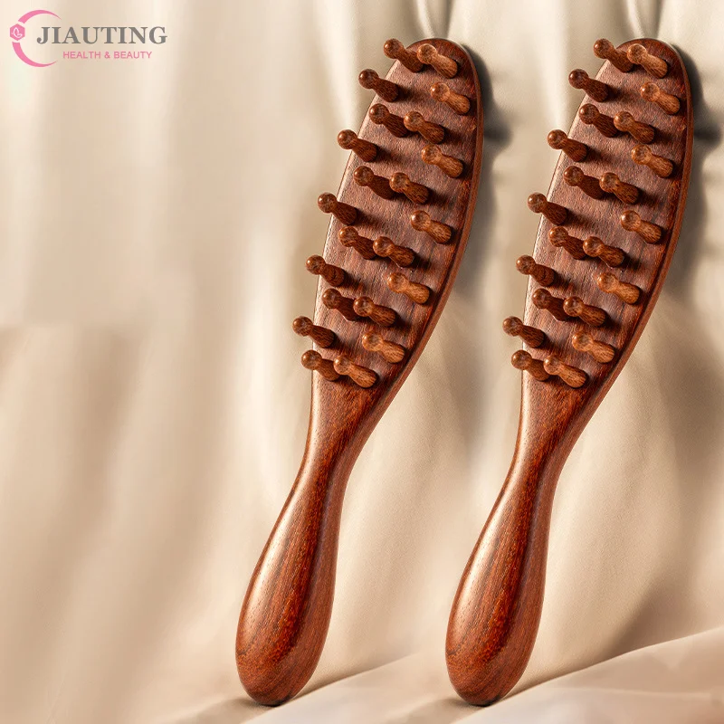 

1 шт. Медная массажная расческа для головы с зубцами, инструмент Гуаша, массажная расческа с длинной ручкой, расческа для массажа кожи головы и меридианов, утолщенная широкая деревянная расческа