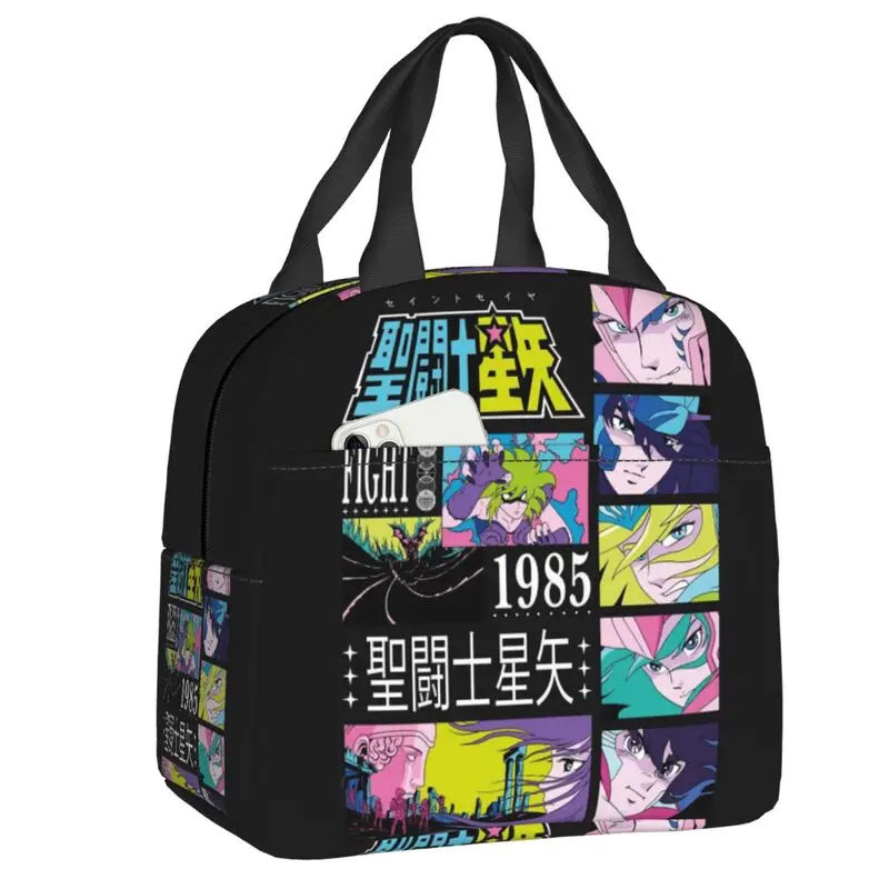 

Custom Saintes Seiya Anime Manga Thermal Insulated Lunch Bag Women Resuable Lunch Tote for School Multifunction Food Box
