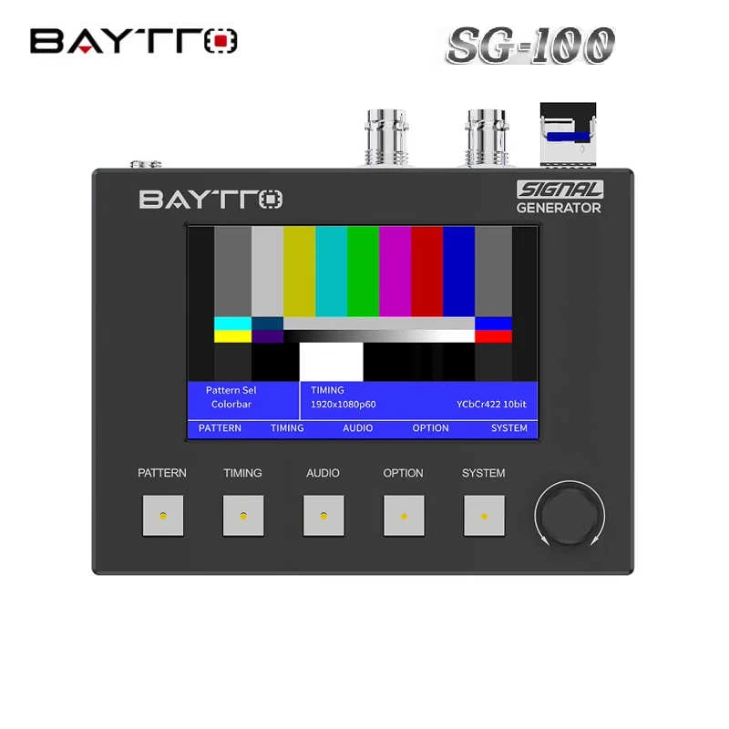 BAYTTO SG-100 Professional 3G SDI Signal Generator DC 12V 5V USB 3G-SDI 16 Channels Audio Signal Generator