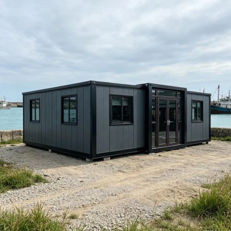 Insulated Container House 20/30/40ft Weatherproof Prefab Tiny Home 3 Bed 2 Bath Living Room Fire Retardant Steel