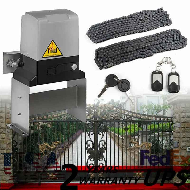 3300LBS Electric Sliding Gate Opener Automatic Motor with 2 Remotes Heavy Duty