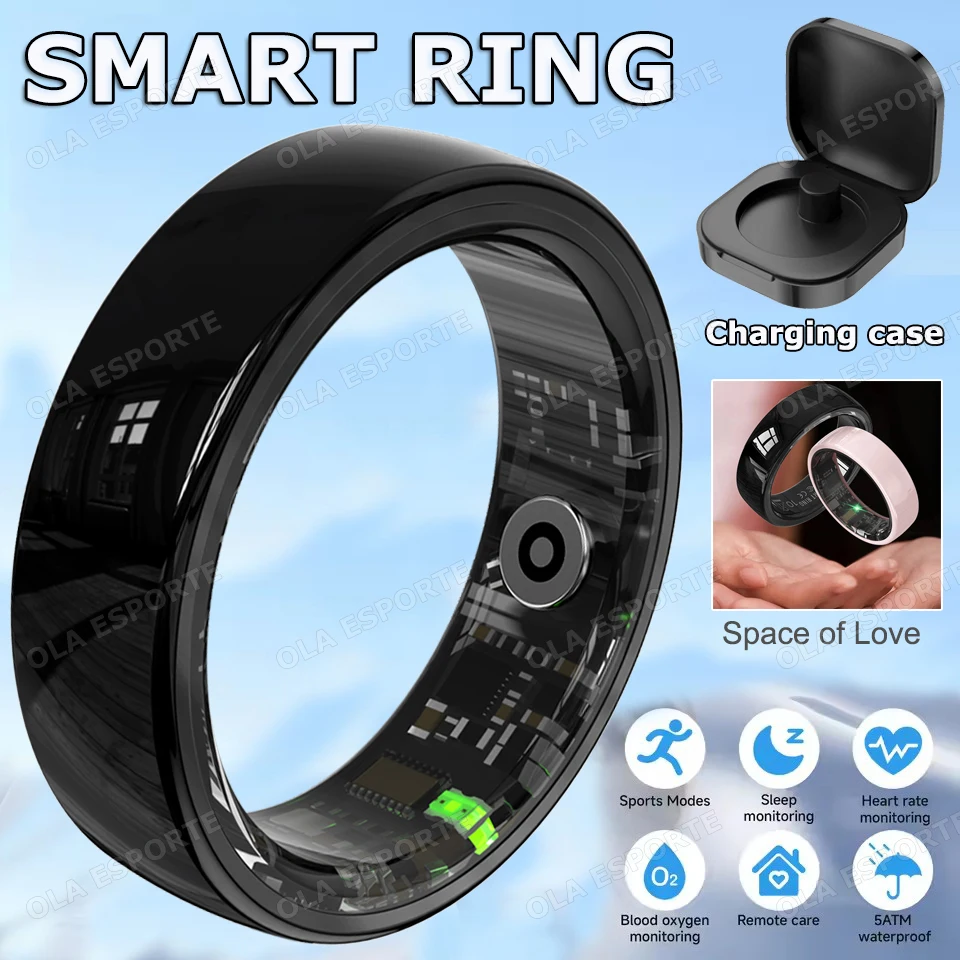 Intelligenter Paarring Bluetooth-Verbindung Mehrere Sportmodi Schrittzähler Fitnessringe Herzfrequenz-Schlafüberwachung Wasserdicht R12