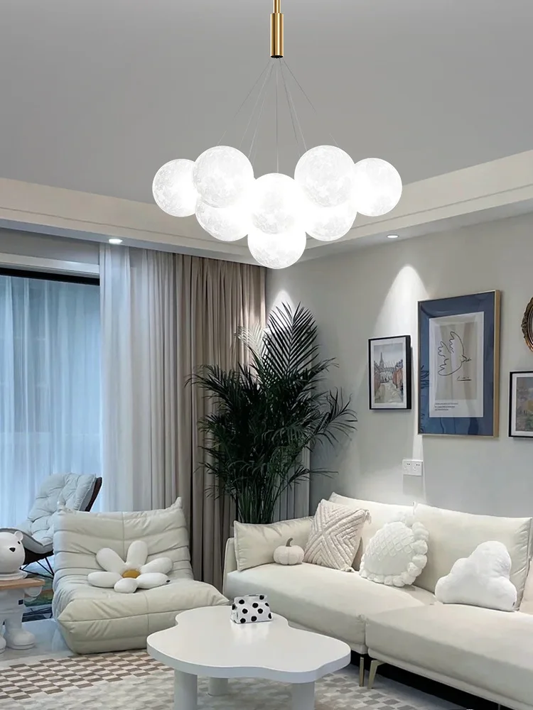 Nordic moderno led luz de luxo criativo nuvem planeta bolha bola lustre imitação mármore lâmpada quarto sala estar lâmpada vidro