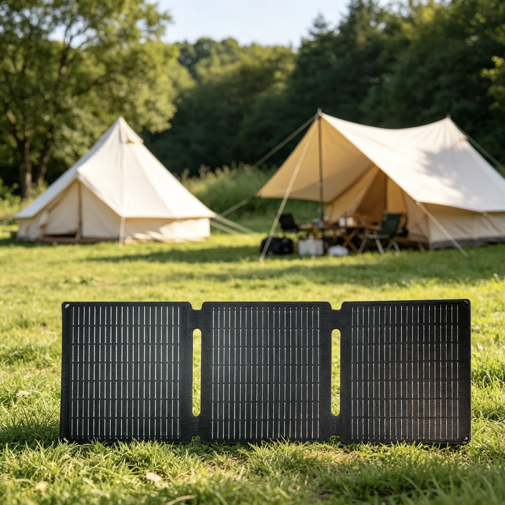 35W Portable Folding Solar Panel with 1 USB Port 1 Type C Port Fast Charge ETFE Solar Panel Foldable, For Camping, Outdoor Use, Phone Charger