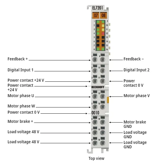 2026 BECKHOFF EL7201-0010 | EtherCAT Terminal, 1-channel Motion Interface, Servomotor, 48 V DC, 2.8 A, OCT
