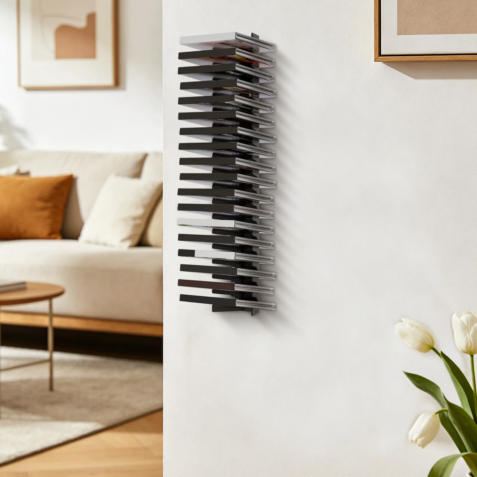 4Pcs Wall Mounted Cd Case Organizer Space Saving Game Disc Storage Rack Media Display Shelf Heavy Duty Gaming Room Wall Storage