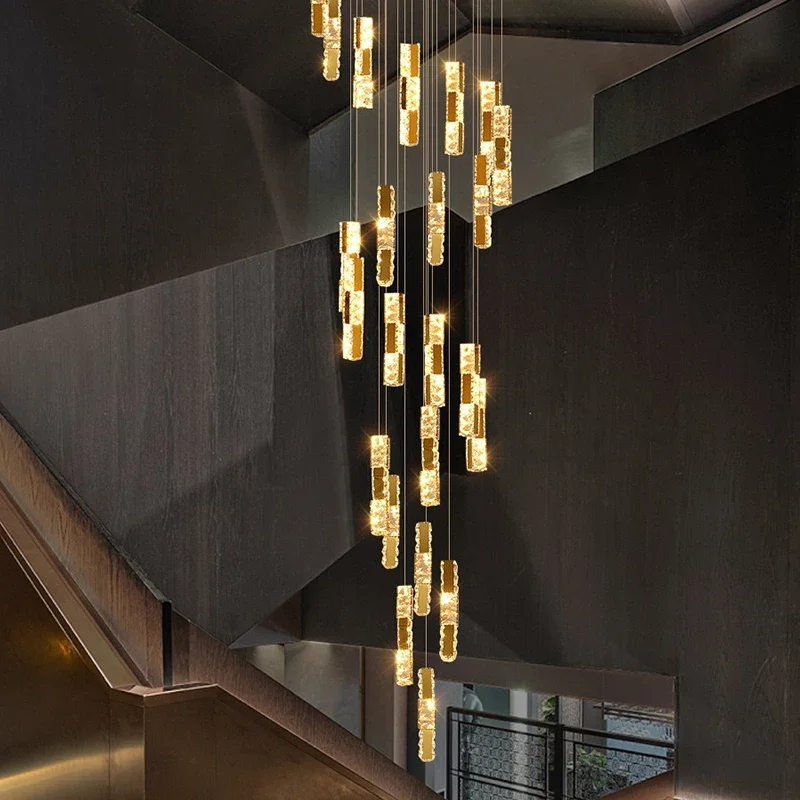

Nordic Crystal Led Pendant Light for Living Dining Room Food Tables Bedroom Staircase Chandelier Home Decor Lusters Luminaires