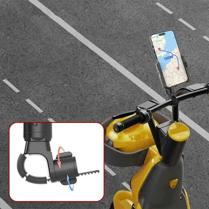 Handlebar Phone Mount Motorcycle Scooter Phone Clip Cycling Phone Stand Cell Phone Holder Anti-slip Handlebar Clamp Motorcycle