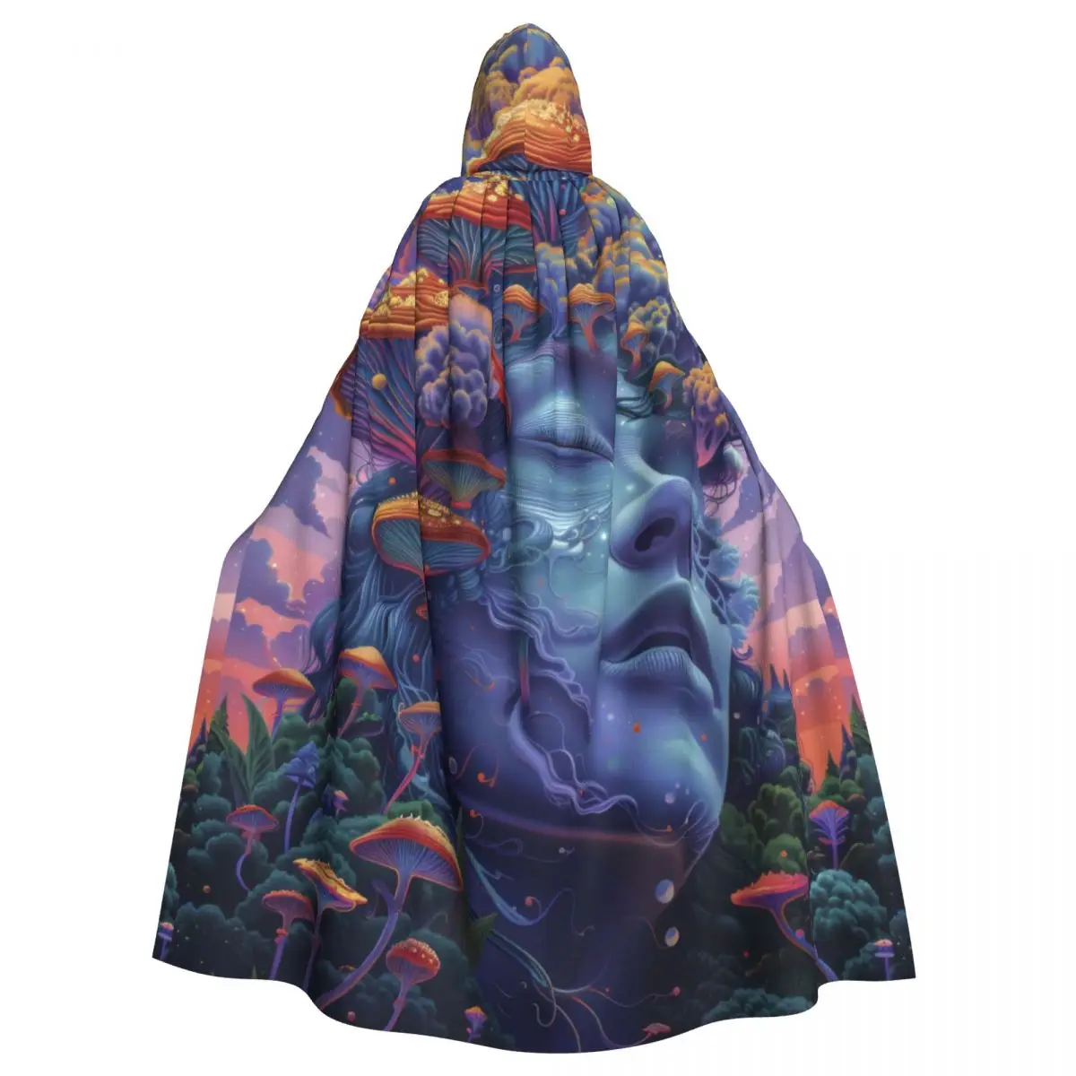 Psychedelic Girl Unisex Adult Cloak with Hood Long Witch Costume Cosplay