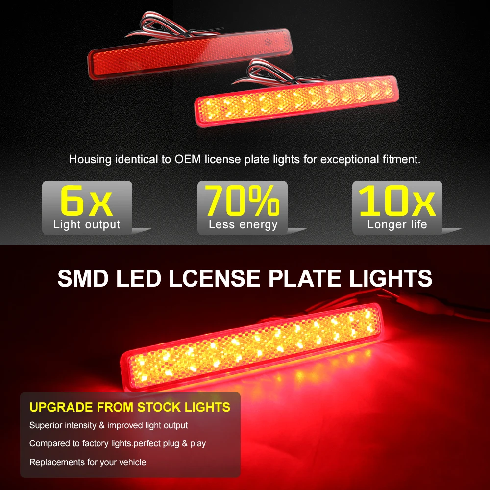 2pcs Car Left RED Right LED Rear Bumper Reflector For VW Transporter/Caravelle T5 2003-2011 7E0945105 7E0945106 Car Accessories