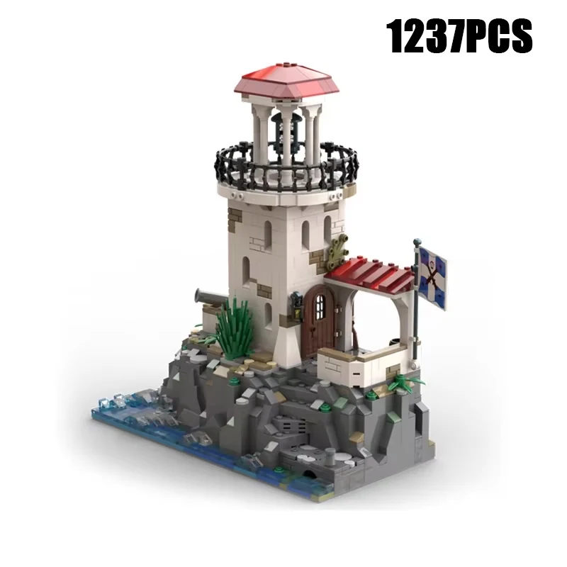 

Moc Building Blocks Island Model Empire Fort Lighthouse Technical Bricks DIY Assembly Construction Toys For Childr Holiday Gifts