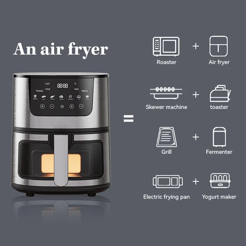 1250W Oil Free Air Fryer Oven LED Touch Panel Air Fryer Air Fryer Toaster Oven Combo with Presets Roast, Bake, Broil and Air Fry