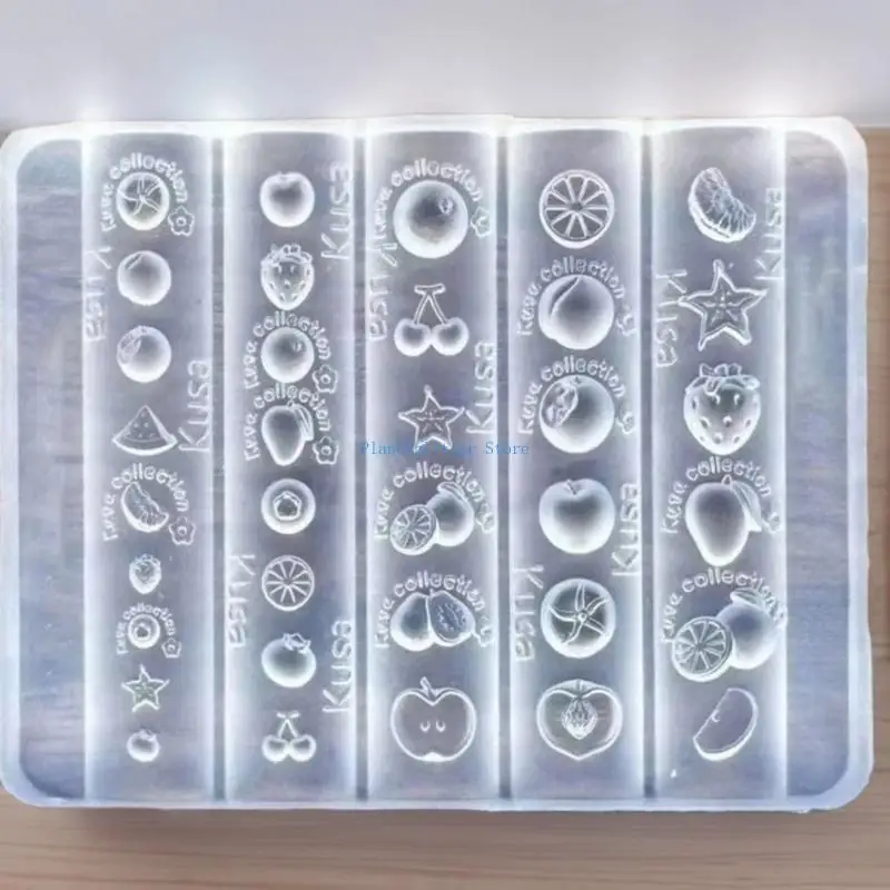 652B Flexible Silicone Nails Art Template With Unique Designs For Fruit Decorations