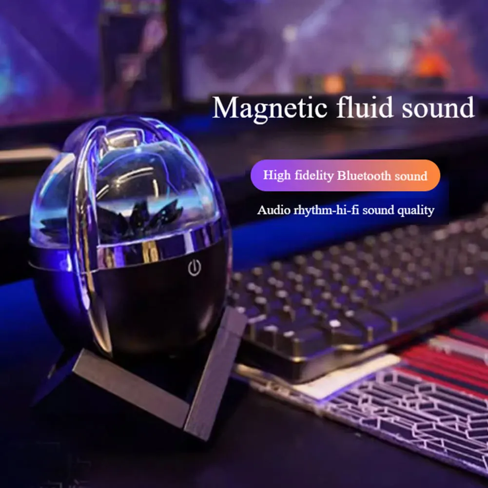 Bluetooth-Compatible Ferrofluid Speaker Decorative Dancing Ferrofluid Speaker Portable Magnetic Fluid Speaker for Birthday Gift