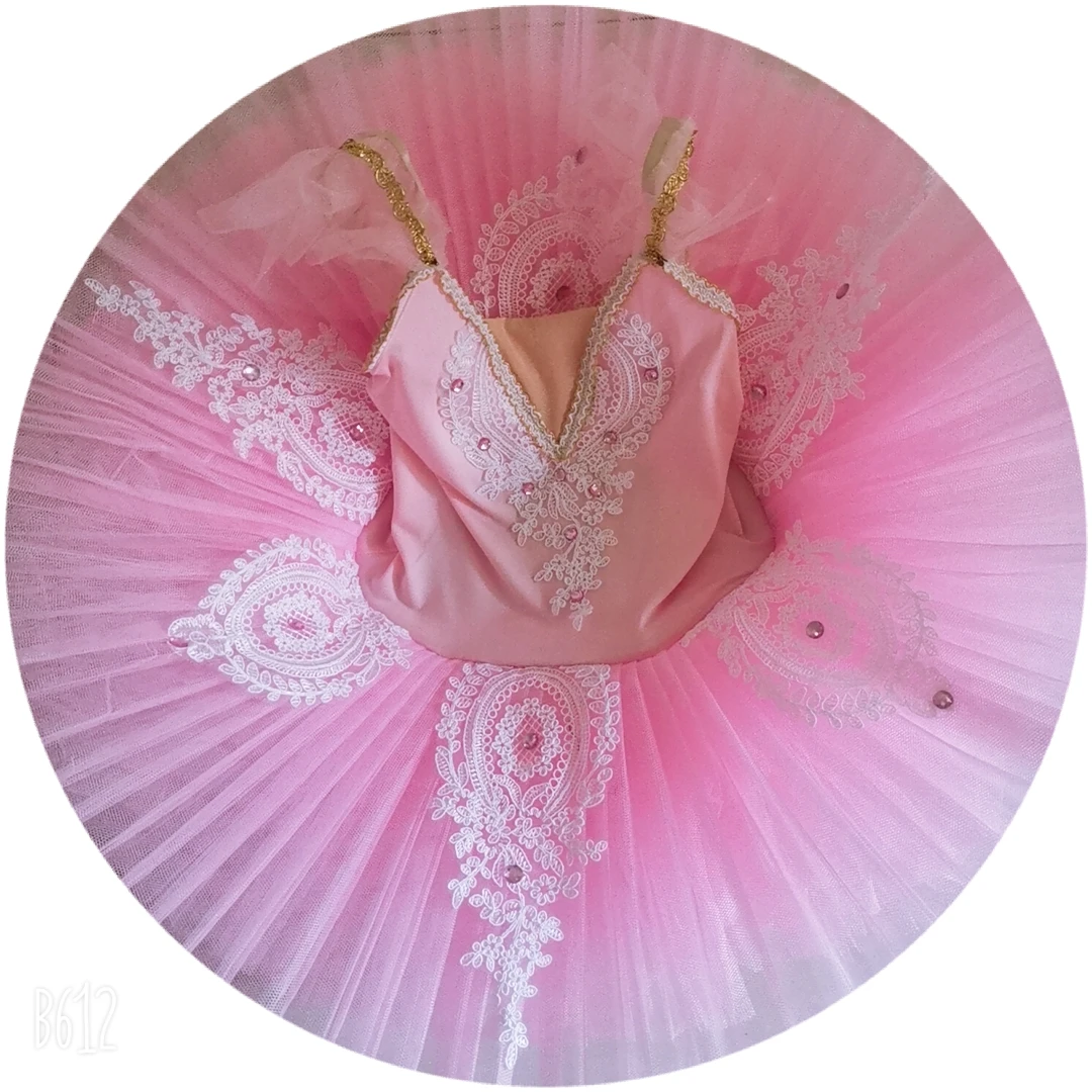 Tutu di balletto professionale rosa per adulti, bambino, fiore, vestito da balletto per ragazze, body per bambini, ballerina, vestito da donna, abbigliamento da ballo