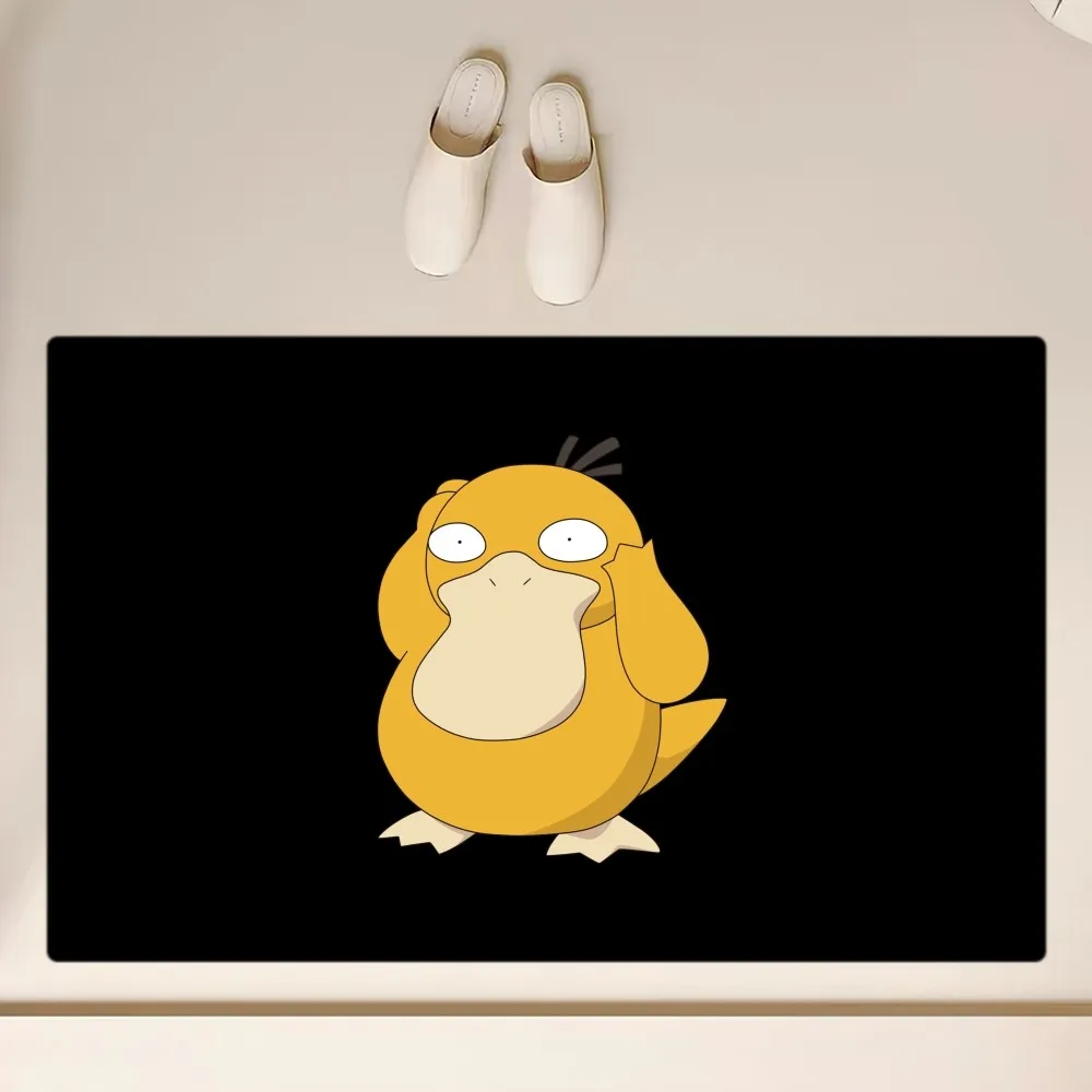 MINISO Pokémon Psyduck Floor Mat Anti-Slip Bathroom Kitchen Bedroom Living Room Entrance Rug Home Decor