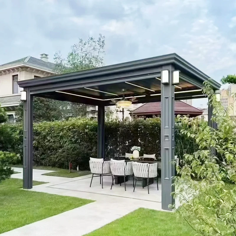 

OEM Factory 3x3 3x4 4x4 4x6 6x4m Aluminum Gazebo Pergola Motorized Garden Aluminium Louver Pergola