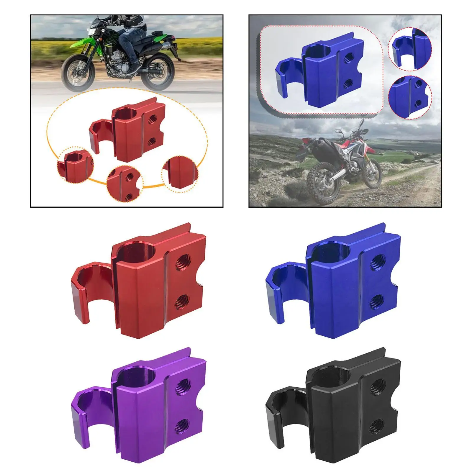 

Front Brake Hose Cable Clamp Line Guide Holder Aluminum Alloy Easy to Use High Performance Accessories for Honda 300L 21-25