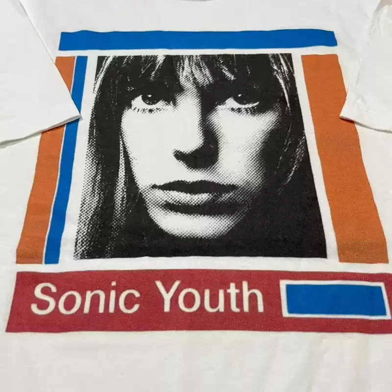 Sonic Youth Rock Punk Casual T-Shirt Portrait Print T-Shirt Trendy Cool Pure Cotton Short Sleeve Unisex Breathable Casual Tee