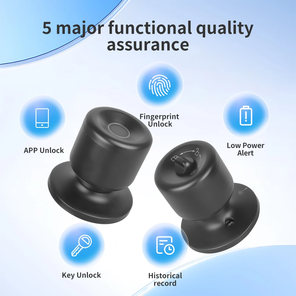 YFK Tuya Smart Door Lock Fingerprint Unlocking Electronic Lock Built-in Battery Dual-Mode Settings For Home Apartment or Gateway view 3