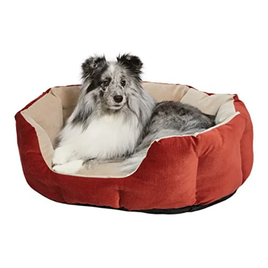 

QuietTime Deluxe Tulip Nesting Pet Bed for indoor use plush polyester fabric soft gray color ultra-cozy bolsters and thermal-re