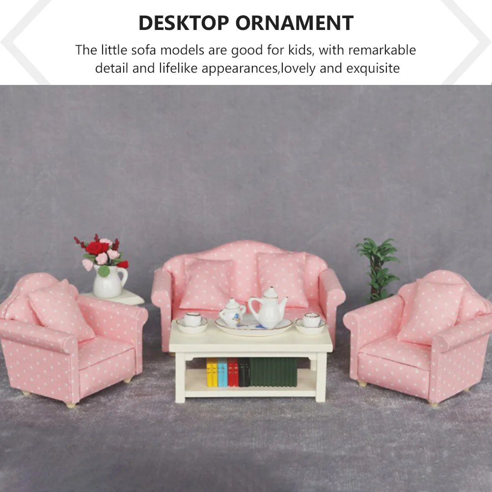 

1Pcs Polka Dot Sofa Compact Size Comfortable Mini Sofa Ornament Playhouse Furniture Decorative Kids Plaything