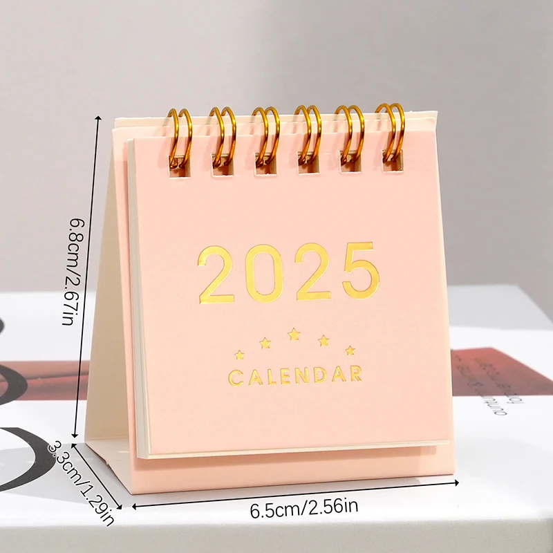 Mini calendario Simple 2025, suministros escolares de oficina, calendario de notas diario, planificador mensual, accesorios de decoración de escritorio