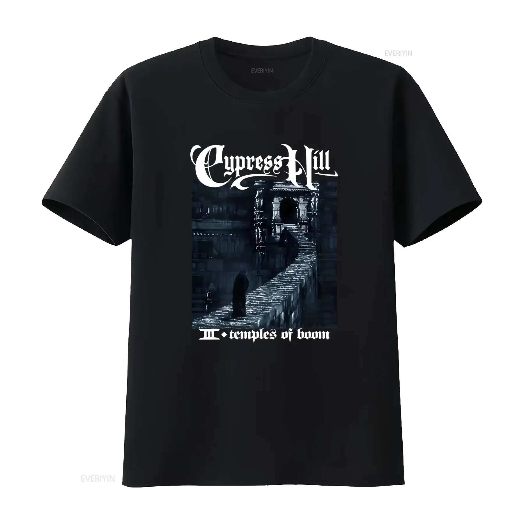 Vintage Gothic Cypress Hill Temples of Boom Hip Hop Print Casual Streetwear T Shirt vintage Washed fashion homme Stretched
