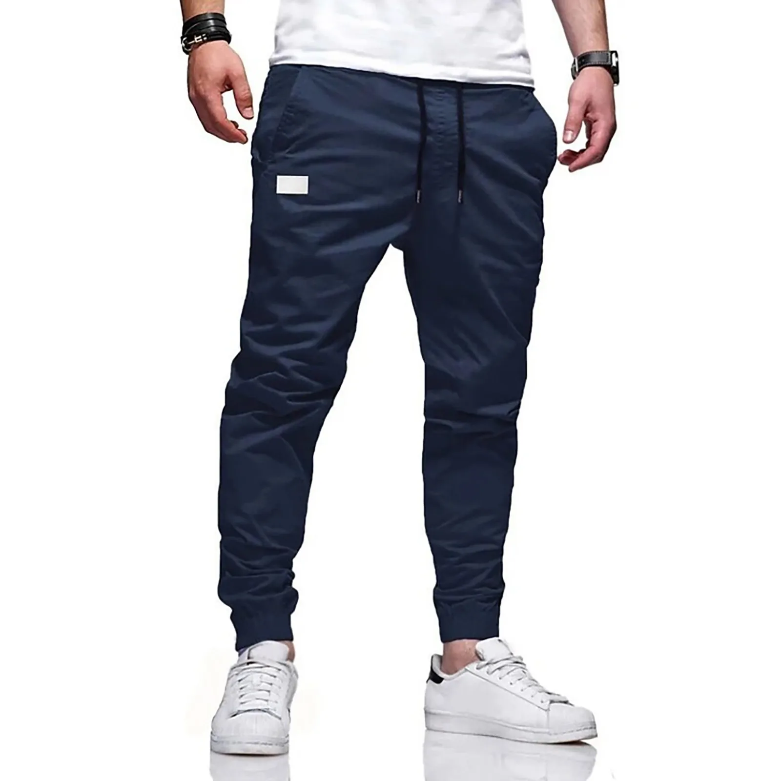 Pantalon de survêtement décontracté pour homme, jogging de sport, pantalon de survêtement skinny, confort masculin, document de proximité solide, wstring, double poche, pieds groupés