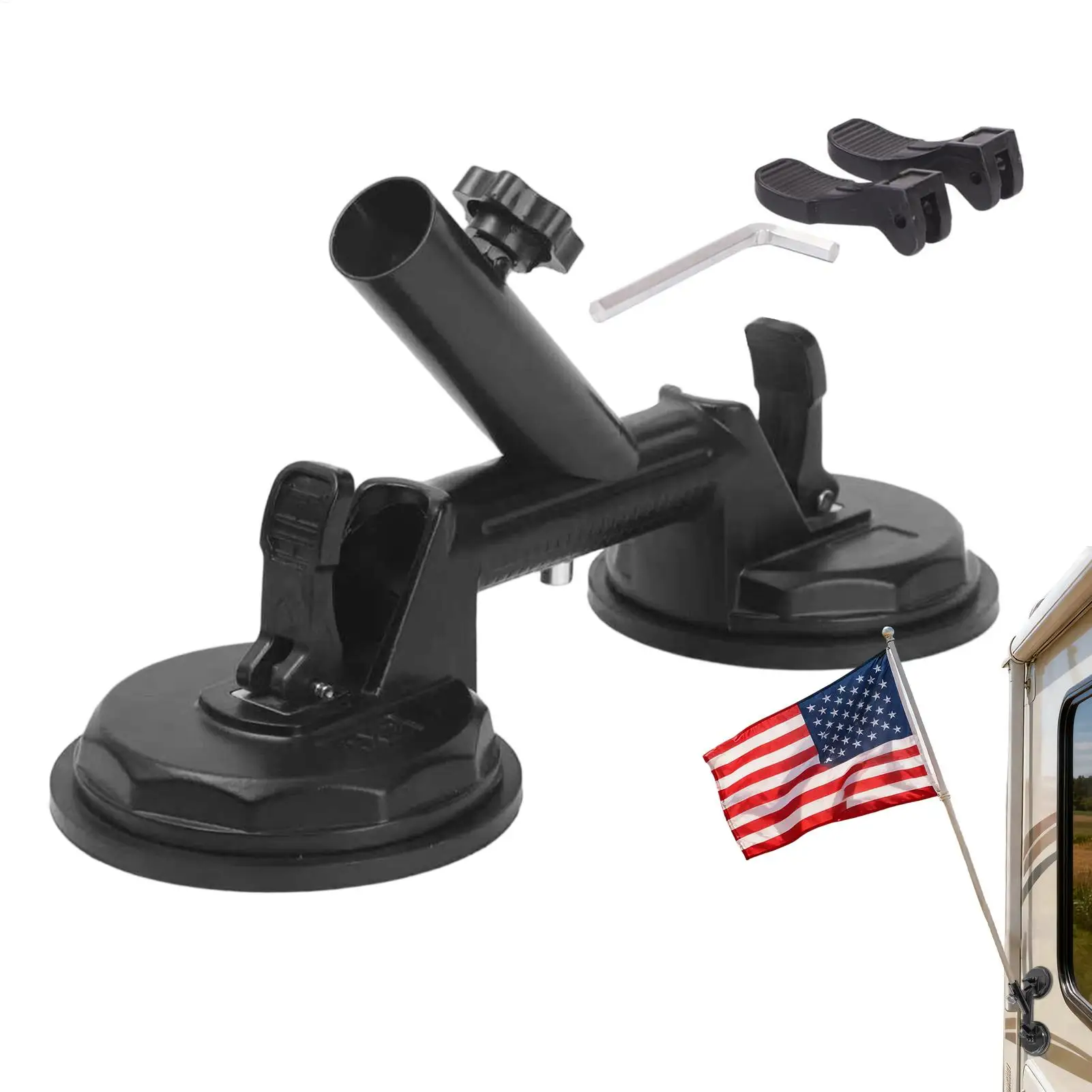 1Pcs Universal Car Exterior Suction Cup Flag Holder Flag Mount Suction Stable Holds Flags Holder For Truck Camp-er Boats - view 5