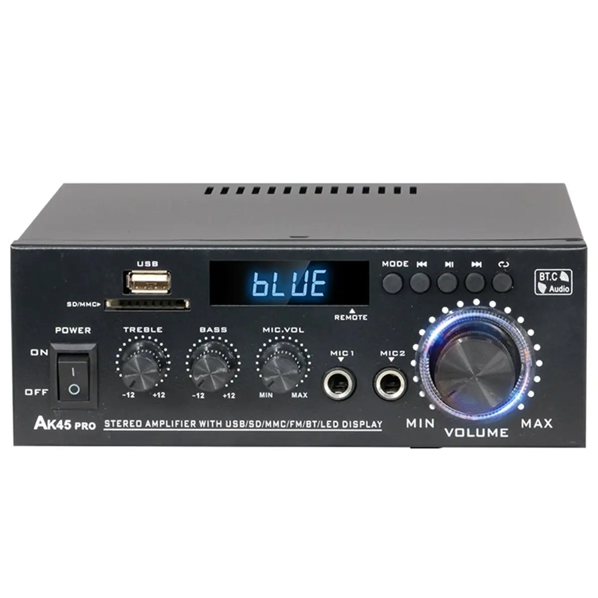 

(BAAY) AK45 Pro Bluetooth-стереоусилитель, макс. 400 Вт, 2.0-канальный домашний аудиоресивер для домашнего кинотеатра - вилка стандарта США