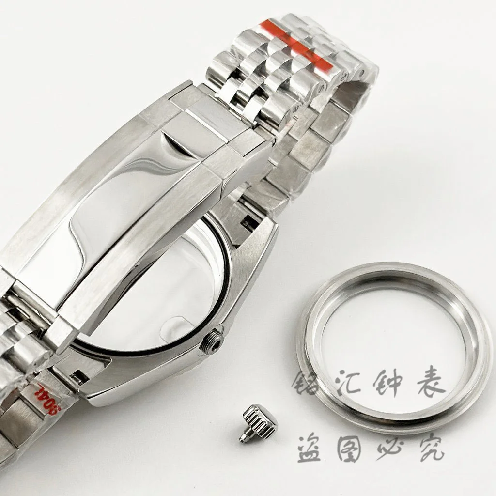 36MM/40MM NH35 Sliding Lock Stainless Steel Strap Sapphire Crystal Watch Case For PT5000 ETA 2824 NH34 NH35 NH36 NH38 Movement