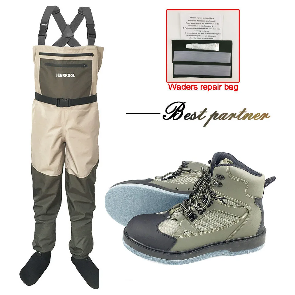 Flying Fishing Waders Felt or Rubber Sole Reef Rock Fishing Shoes Waterproof Wading Clothes Hunting Boots Chest Overalls Waders