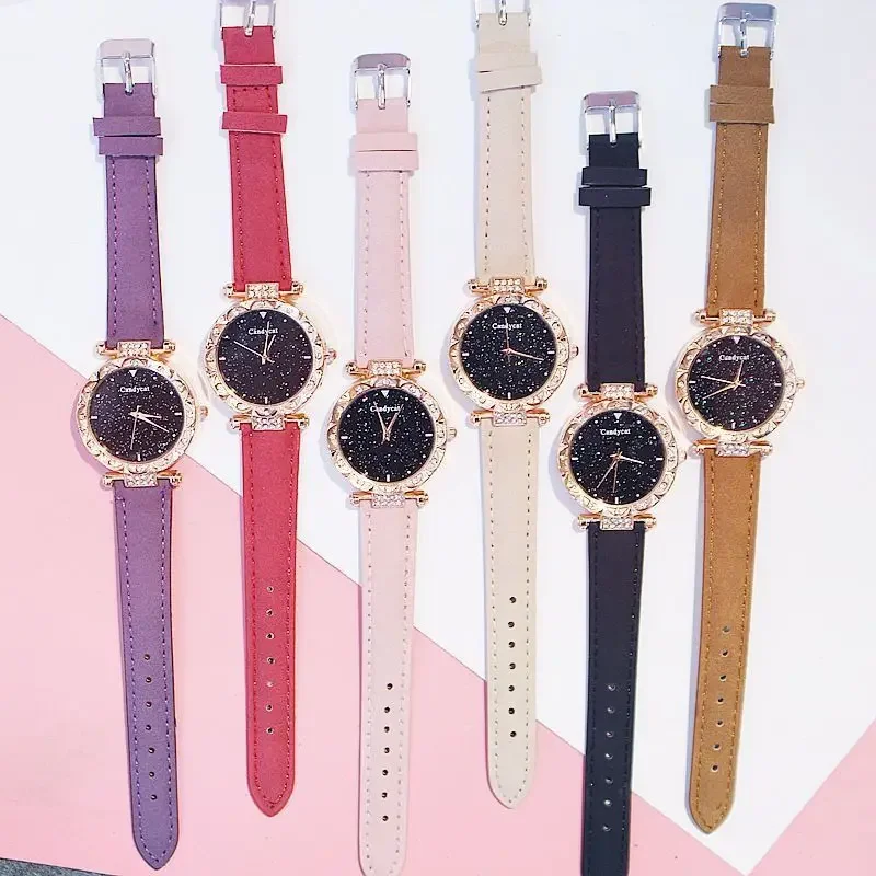 New Starry Sky Watch Fashionable, Versatile, Casual, Simple Women's Watch Korean Edition Trendy Student(NO box)