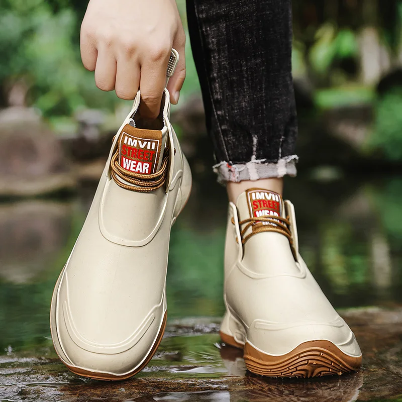 

Men's Short Rain Shoes Mountain Climbing Rainforest Hiking Non-slip Waterproof Women's Comfortable Sports Couple Rain Boots