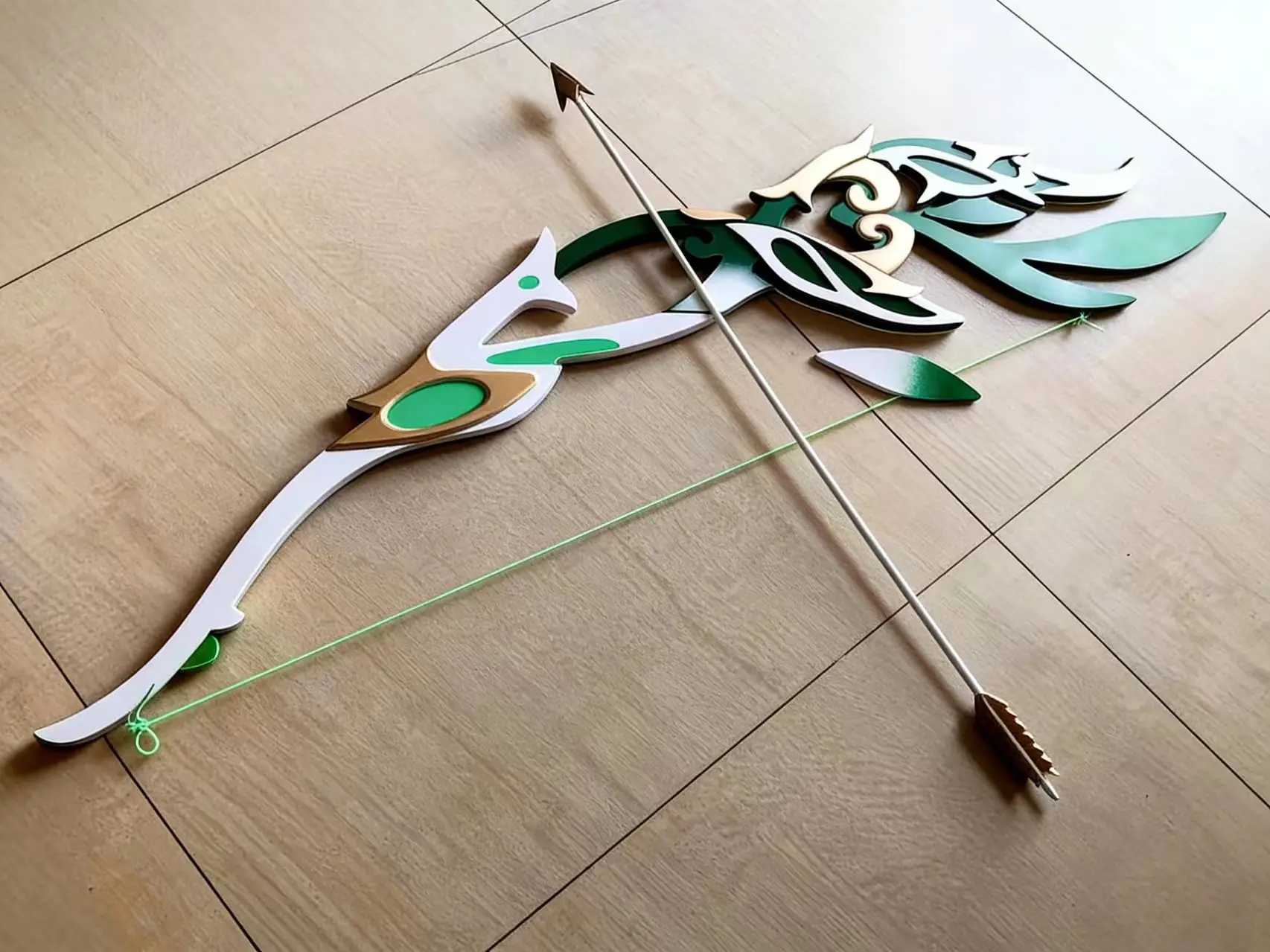 Tighnari Bow and Arrow Weapons Game Genshin Impact Cosplay Prop Hunter`s Path Bow Prop Dendro Element Cos Costume Accessories