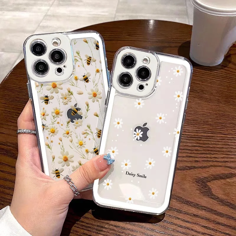 Case for Redmi Note 13 Pro 5G Xiaomi Redmi Note 13 14 Pro Plus Redmi Note 14 4G Anime Scenery Daisy Flowers Leaves Pattern Cover