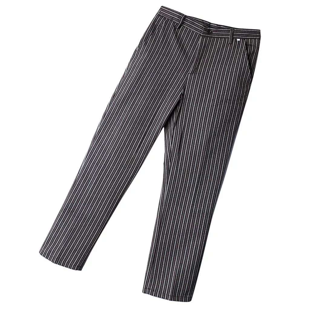 

Chef Work Pants restaurant house kitchen Uniform Cook Trousers Elastic Waist
