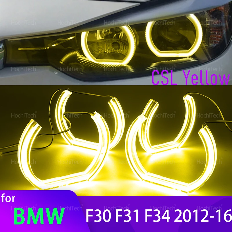 

For BMW 3 Series F30 F31 F34 2012-2016 CS CSL Style Lemon Yellow DRL Angel Eyes Light Daytime Running Light
