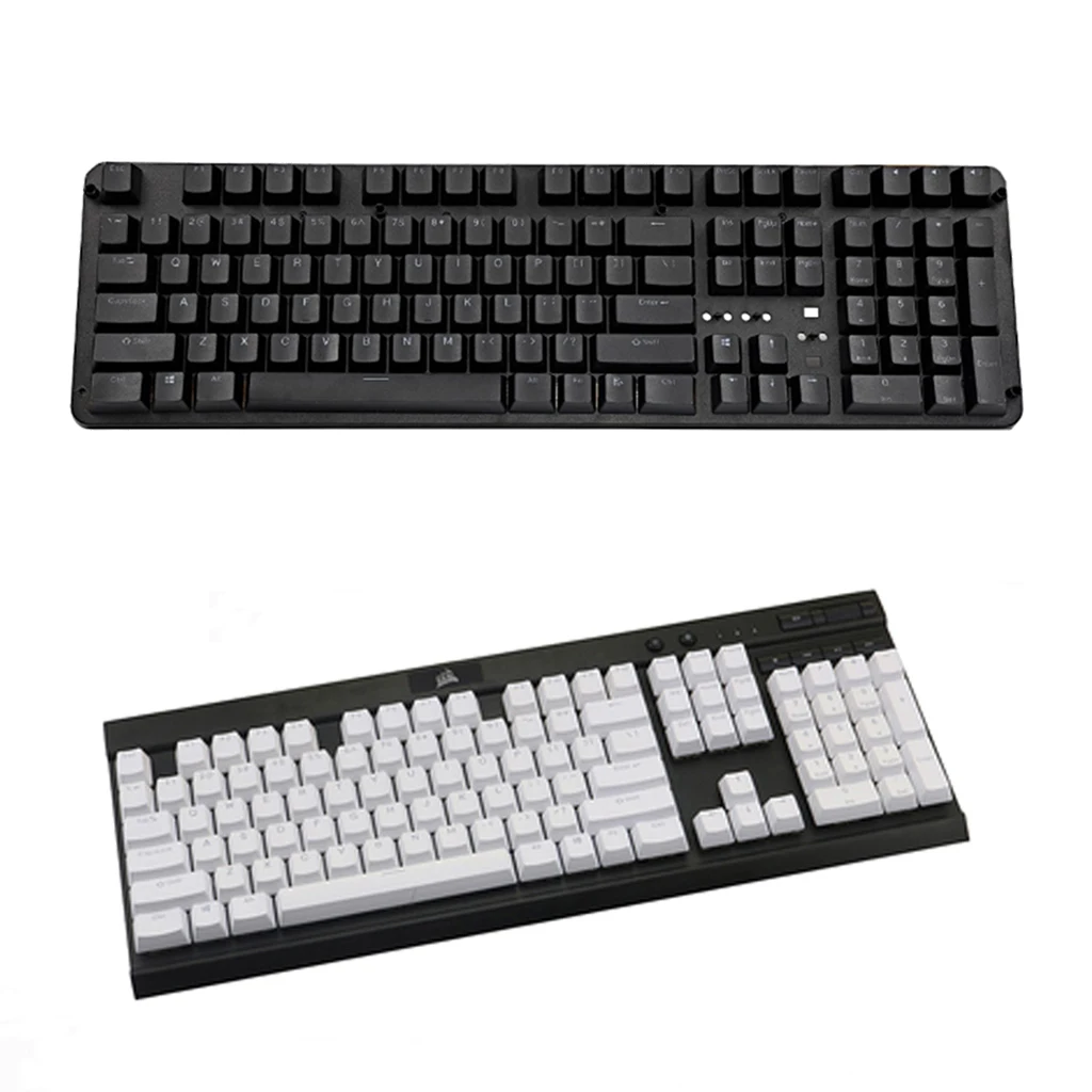 

PBT 104Keys Douhle Shot Through Keycap Special Keys for Corsair K70 K65 K95 RGB Mechanical Keyboard Black White