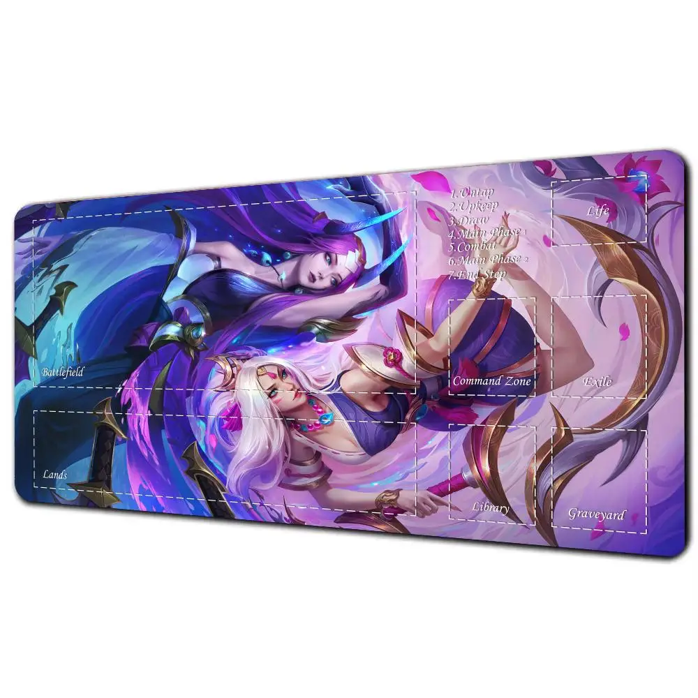

Magic card playmat with zones mtg Playmat Sexy and cute girl anime Desk Mat keypad expansion gaming Mousepad rubber anti-slip