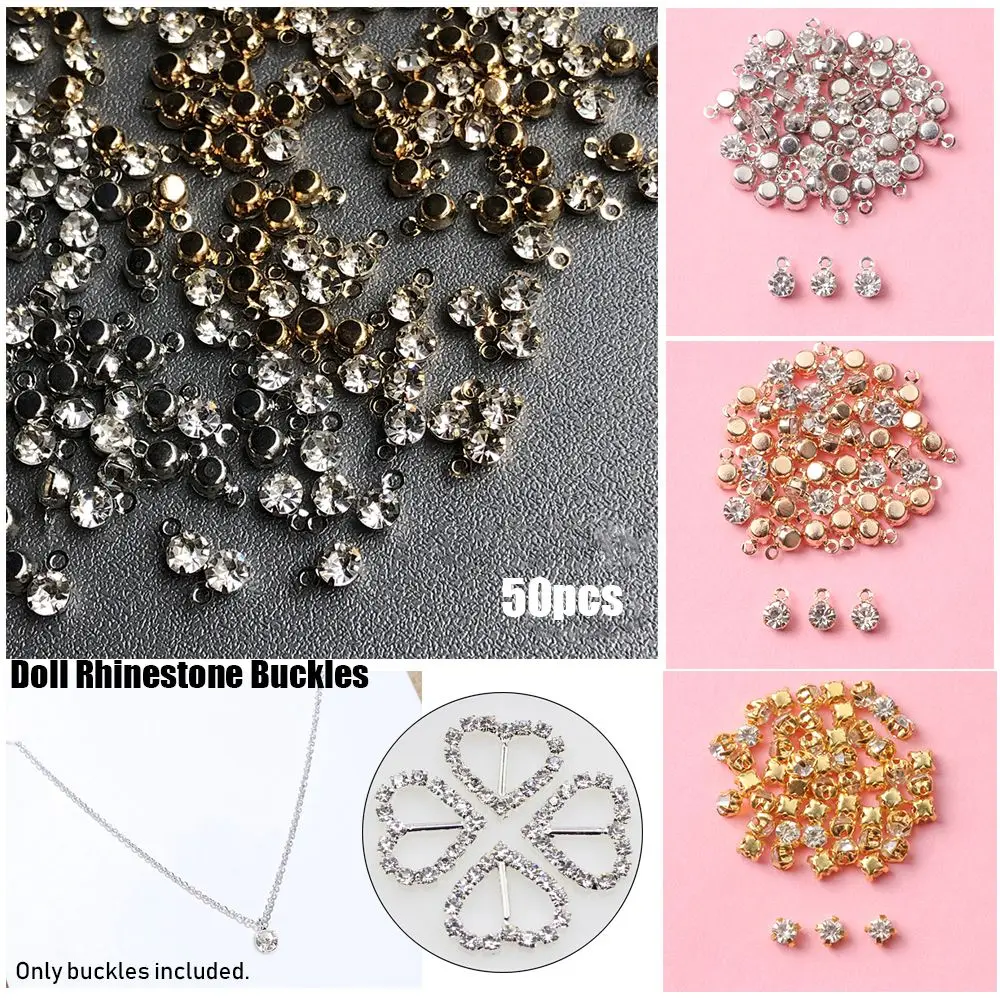 50pcs High Quality Patchwork Decoration Craft Sewing Buckle Rhinestone Buckles DIY  Clothes  Buttons Mini Button