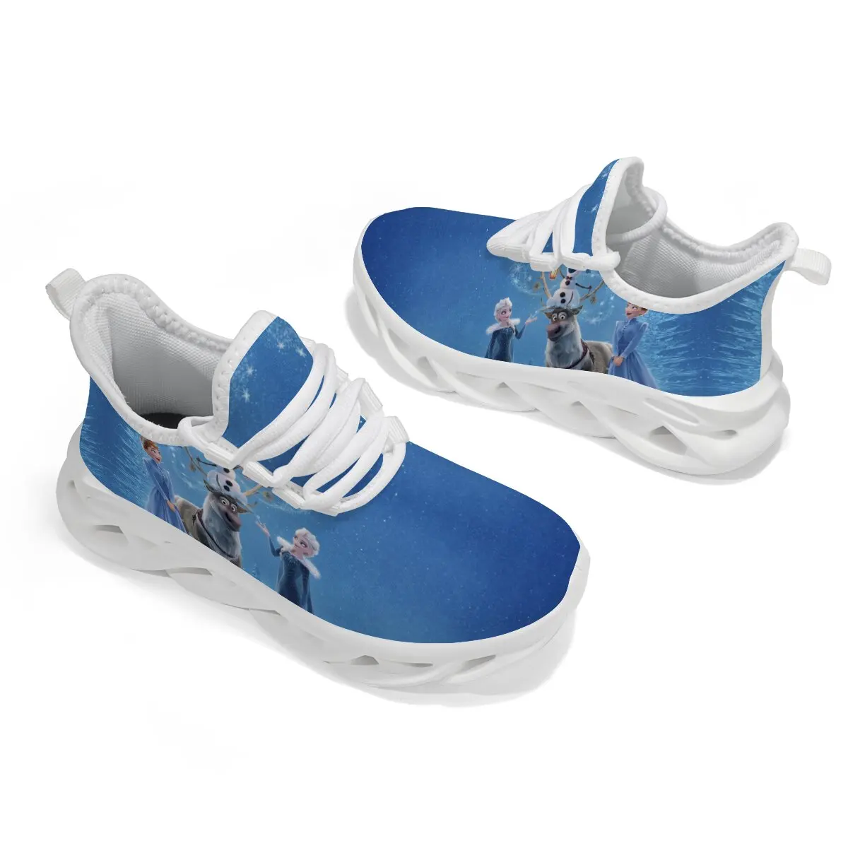 Frozen Elsa Anna Olaf Sven Sneakers blu Suola bianca Scarpe per bambini per ragazzi Ragazze Sneakers morbide Scarpe da corsa sportive di moda