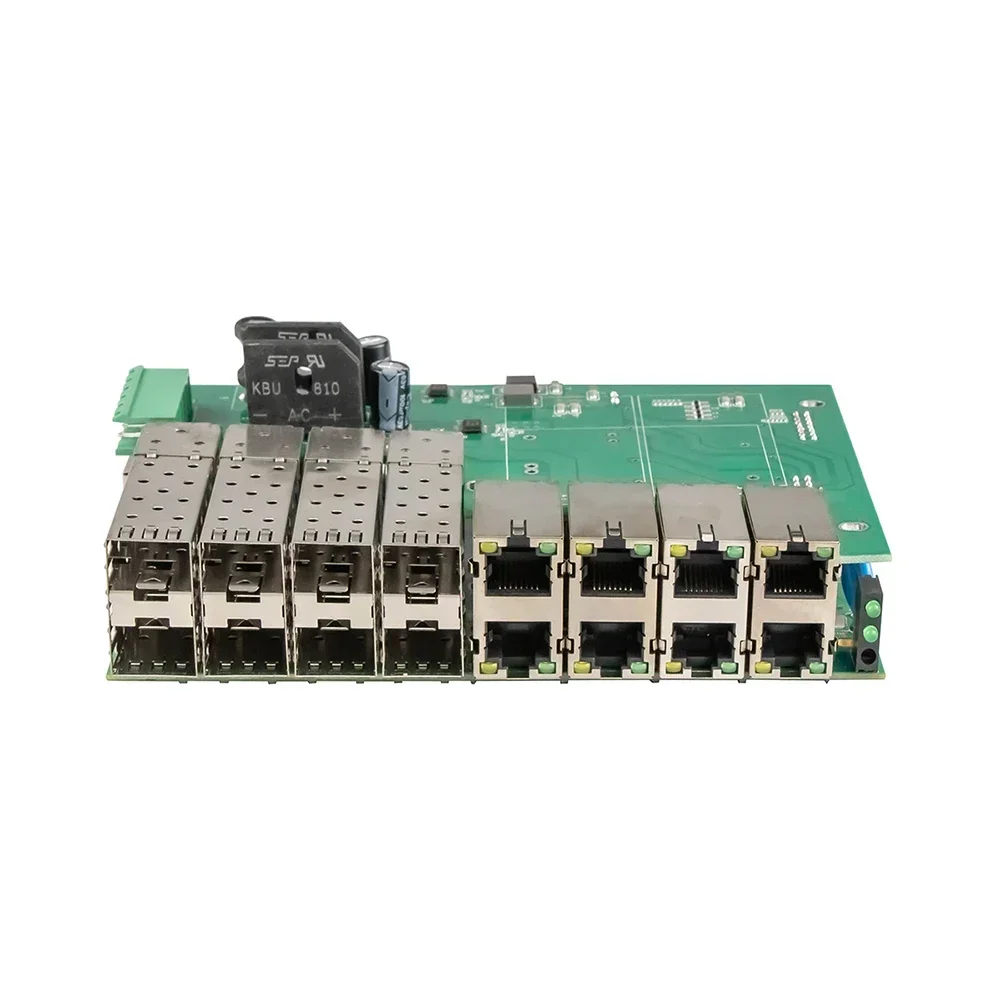 16 port Gigabit based Iee 802.3 af at POE Industrial managed fiber switch PCBA