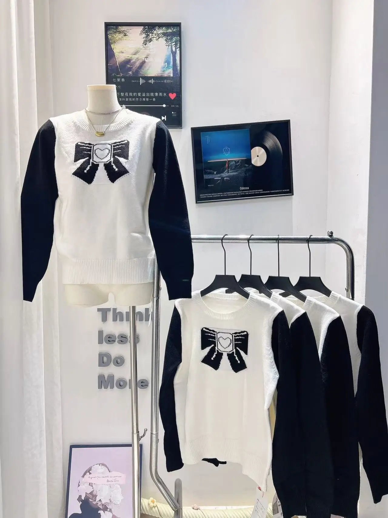 

Women Slimming Knitted Sweater Embroidery Long Sleeve round Neck Butterfly Knot Design Cotton Street Style Pullovers F456