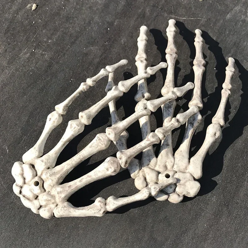 1 Pair Halloween Decoration Props Halloween Decoration Realistic Life Size Skeleton Hands Plastic Human Hand Bone Plastic Hands