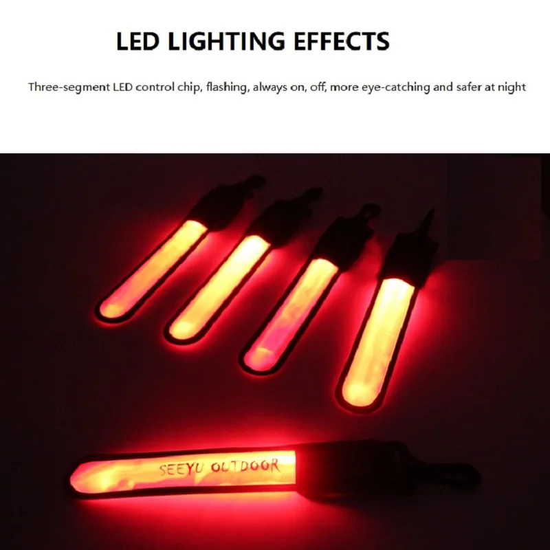 LED Glowing Luminous Reflective Backpack Hanging Light Night Running Safety Alert Wristband Outdoor Sport Armband Light